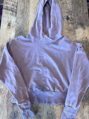 JoyLab Mauve Mineral Washed Cropped Hoodie Extra Small